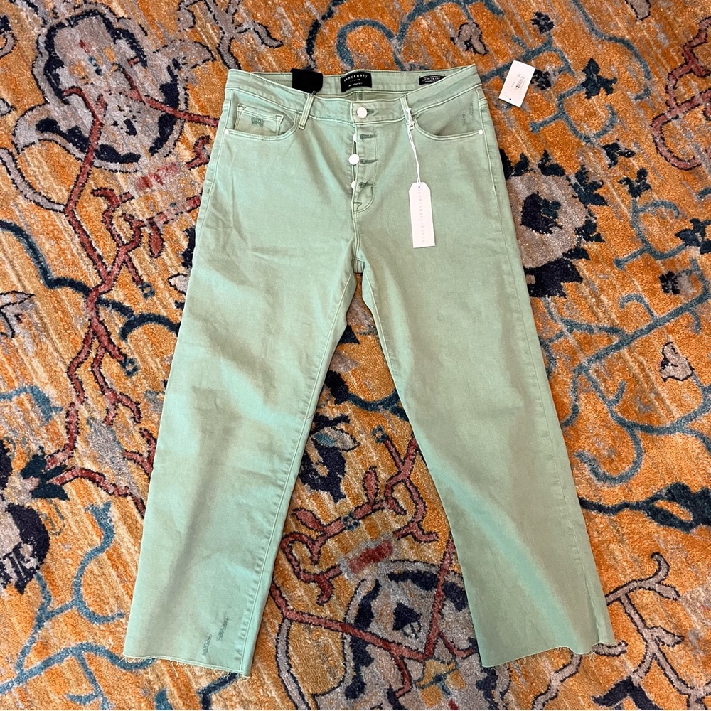 NWT Sanctuary Nonconformist Button Fly Green Jeans - Picture 5 of 12